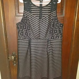 Maurice's rose gold and black lace dress